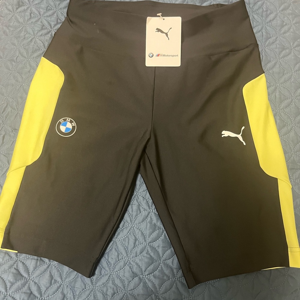 Puma Black and Yellow BMW Motorsport Shorts